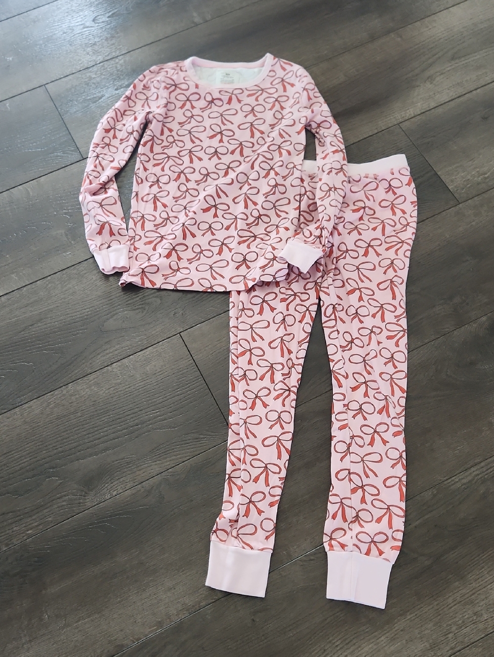 Crewcuts Pink Bow-Print Pajama Set